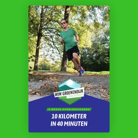 Het voorblad van het hardloopschema 10 kilometer in 40 minuten