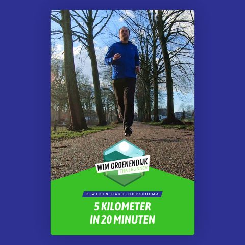 Het voorblad van het hardloopschema 5 kilometer in 20 minuten