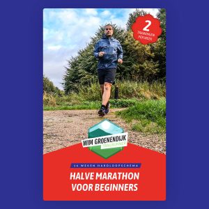 Cover van het eBook hardloopschema halve marathon voor beginners met 2 trainingen per week