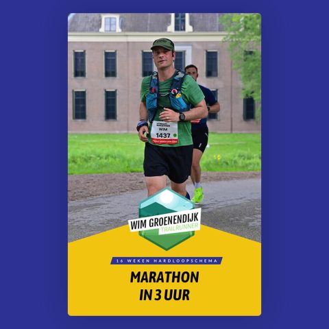De cover van het eBook hardloopschema marathon in 3 uur