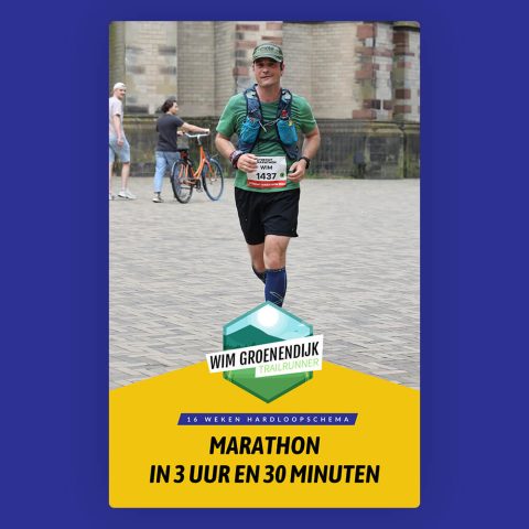 De cover van het eBook hardloopschema marathon in 3 uur en 30 minuten